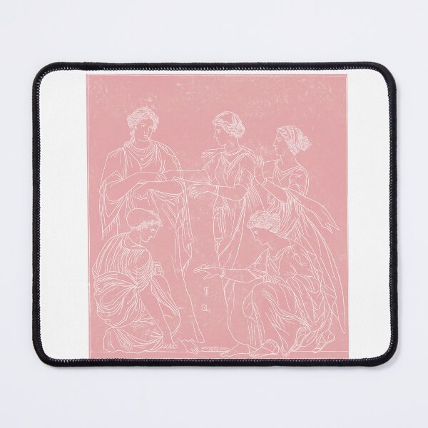 Item preview, The Knucklebone Players Lino Print in Pink designed and sold by Aether-and-Ivy.