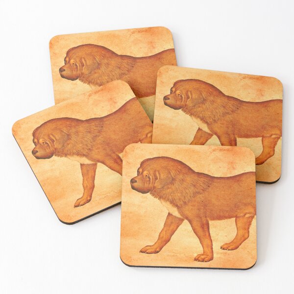 Item preview, Tibetan Mastiff dog walking blended on old paper designed and sold by NickoPrints.