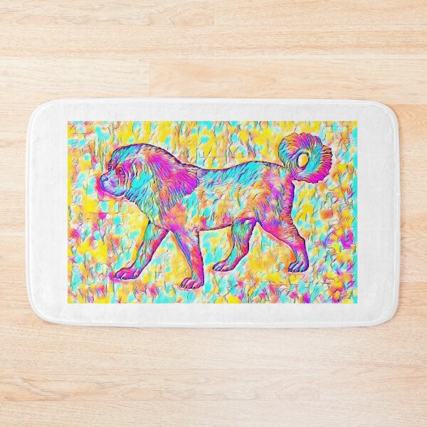 Item preview, Tibetan Mastiff dog walking - colorful digital painting designed and sold by NickoPrints.