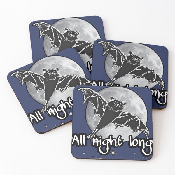 Item preview, midnight blue version | adorable flying bat in night sky with full moon | ink drawing with digital art | nightshift | Halloween cuteness designed and sold by DigitalEurydice.