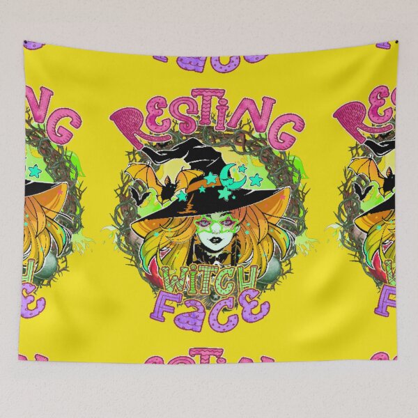 Item preview, HAPPY HALLOWEEN RESTING WITCH FACE designed and sold by marie1919.