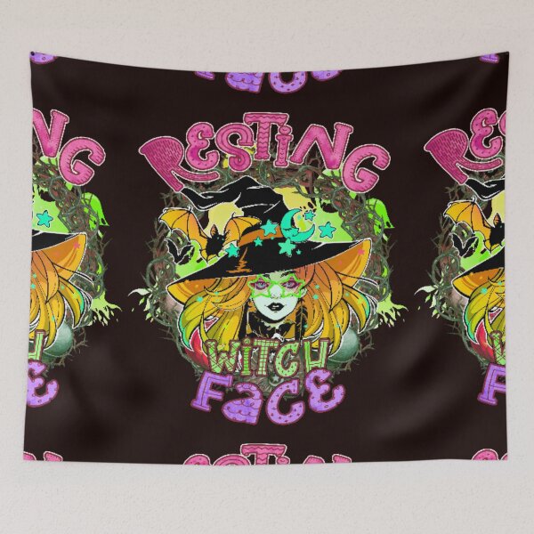 Item preview, HAPPY HALLOWEEN RESTING WITCH FACE designed and sold by marie1919.