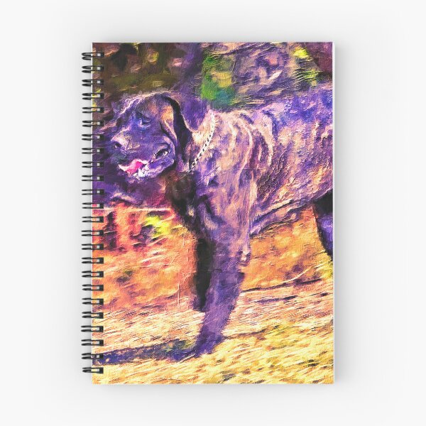 Item preview, English Mastiff running in the woods - digital painting designed and sold by NickoPrints.