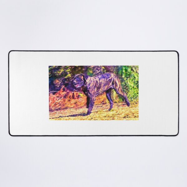 Item preview, English Mastiff running in the woods - digital painting designed and sold by NickoPrints.