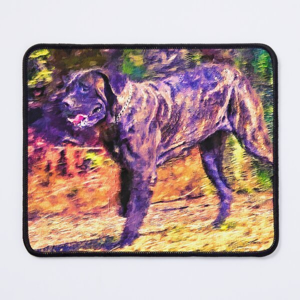 Item preview, English Mastiff running in the woods - digital painting designed and sold by NickoPrints.
