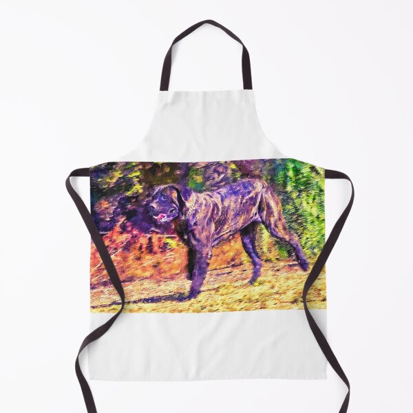 Item preview, English Mastiff running in the woods - digital painting designed and sold by NickoPrints.