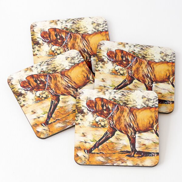 Item preview, English Mastiff waiting for a treat - brown high contrast designed and sold by NickoPrints.
