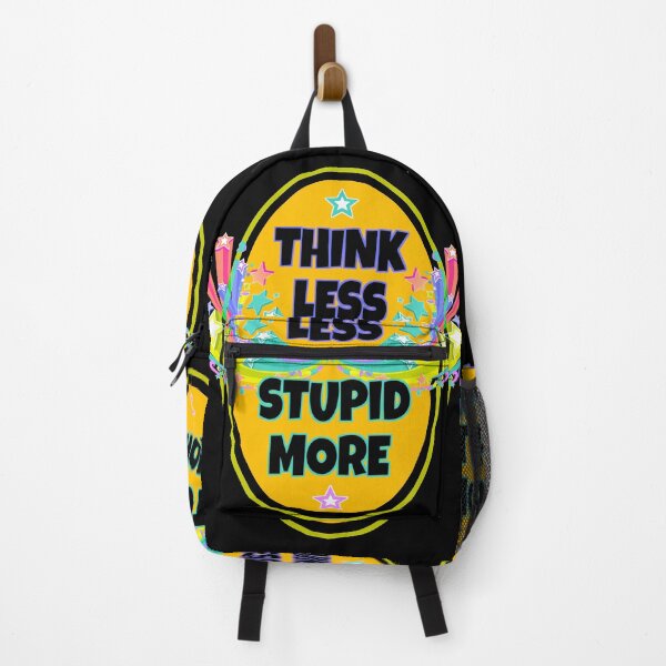 Item preview, Think less, stupid more, orange teal rainbow colorful designed and sold by IMNIUM.