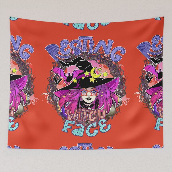 Item preview, HAPPY HALLOWEEN RESTING WITCH FACE designed and sold by marie1919.