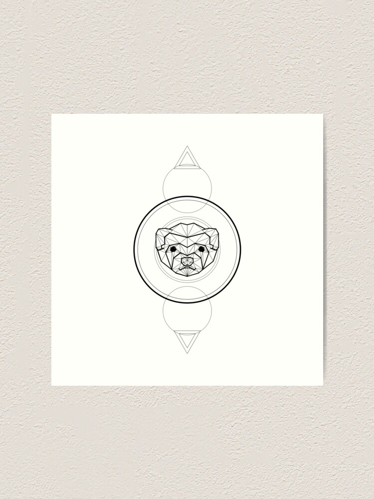 "Geometric Ferret" Art Print by ErinJain Redbubble