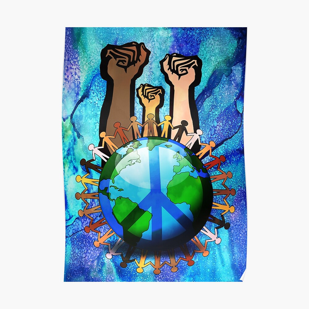 "Unity And Peace - Raised Fists!" Poster By Ddtk | Redbubble