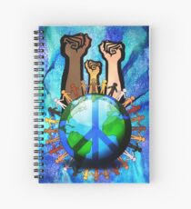 Unity And Peace - Raised Fists! Spiral Notebook