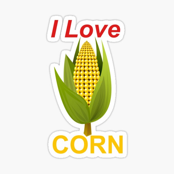 "I Love Corn" Sticker for Sale by BartDesigns Redbubble