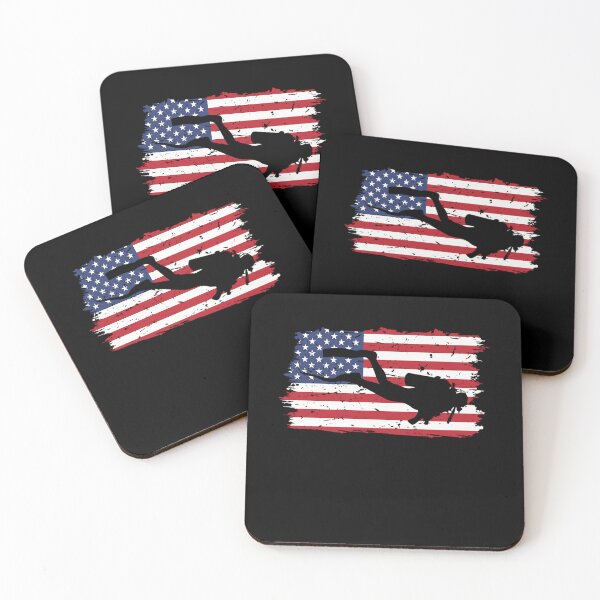 Item preview, Patriotic Us Flag Scuba Diving designed and sold by RomanStowell.