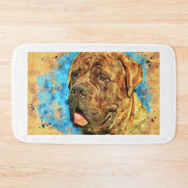 Item preview, English Mastiff head close-up - digital painting with a vintage look designed and sold by NickoPrints.