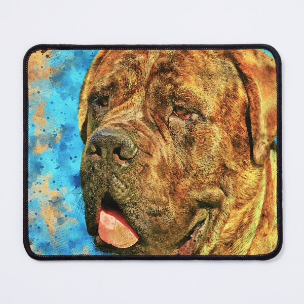 Item preview, English Mastiff head close-up - digital painting with a vintage look designed and sold by NickoPrints.