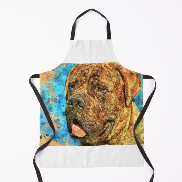 Item preview, English Mastiff head close-up - digital painting with a vintage look designed and sold by NickoPrints.