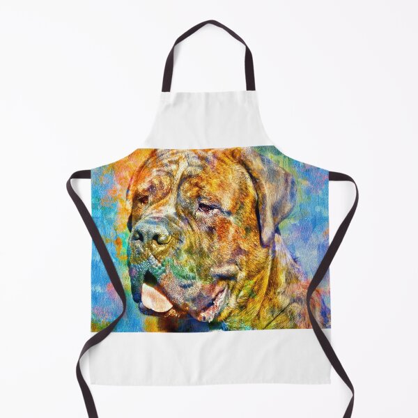 Item preview, English Mastiff head close-up - colorful painting designed and sold by NickoPrints.