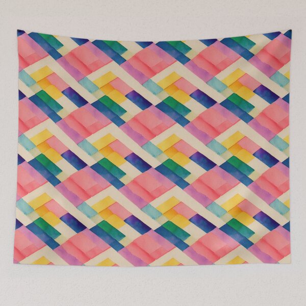 Item preview, Bright Vibrant Watercolor Stripes Design designed and sold by lordyswiss.