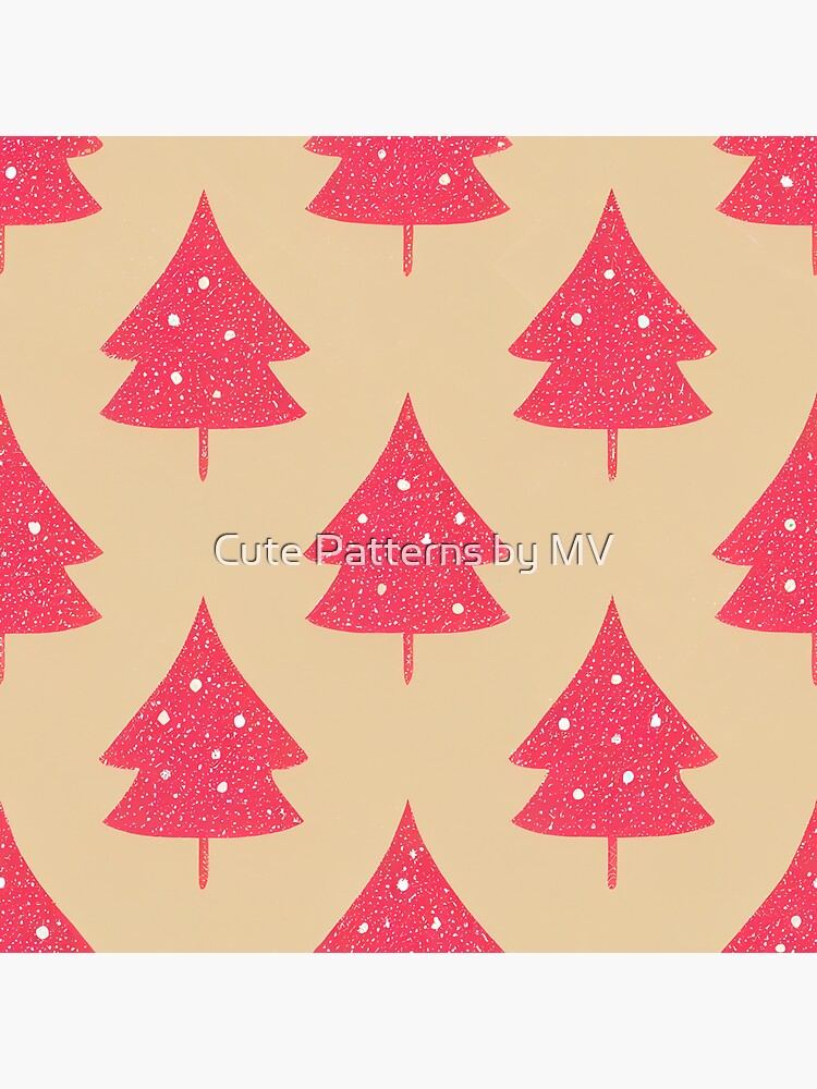 "Pink Christmas Tree Pattern" Sticker for Sale by cutepatternsmv