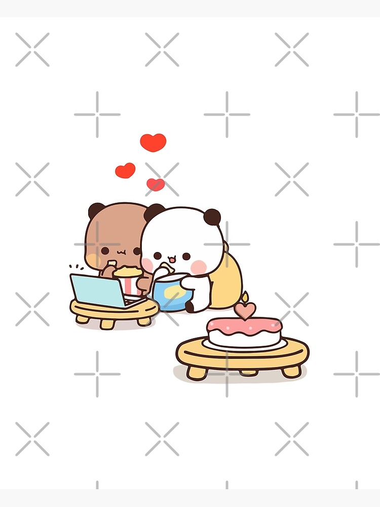 Cute Panda Bear Love Bubu And Dudu Poster For Sale By Dev Ilyass