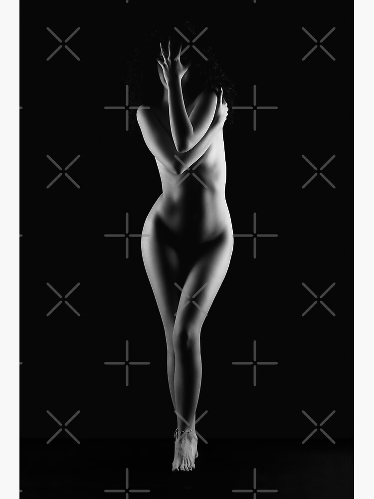 Nude woman posing naked standing in black and white photography Poster for  Sale by Alessandro Della Torre