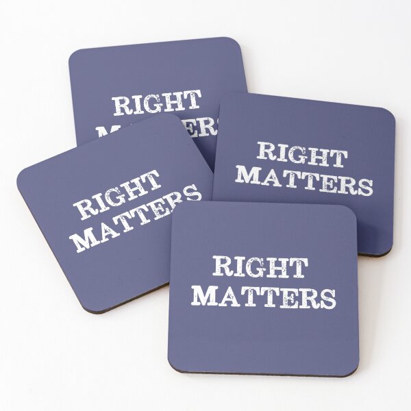 Item preview, Truth and justice: Right Matters (white text) designed and sold by Ofeefee.