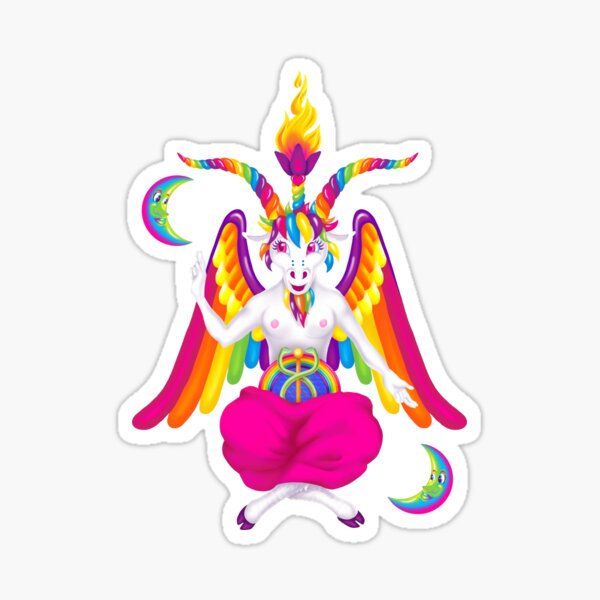 1997 Neon Rainbow Baphomet Sticker