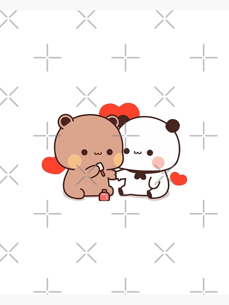 Cute Panda Bear Love Bubu And Dudu Poster For Sale By Dev Ilyass