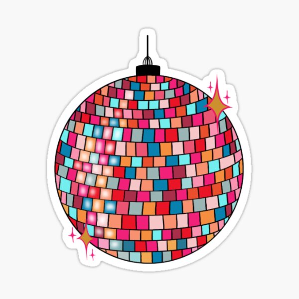 Rainbow disco ball Sticker for Sale by LindseysLabels
