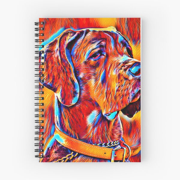 Item preview, Great Dane portrait - colorful dark orange, red and cyan designed and sold by NickoPrints.