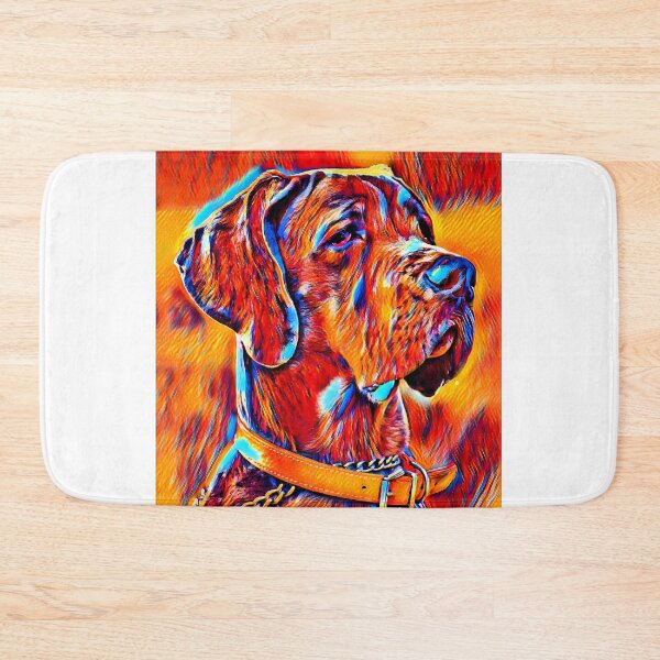 Item preview, Great Dane portrait - colorful dark orange, red and cyan designed and sold by NickoPrints.