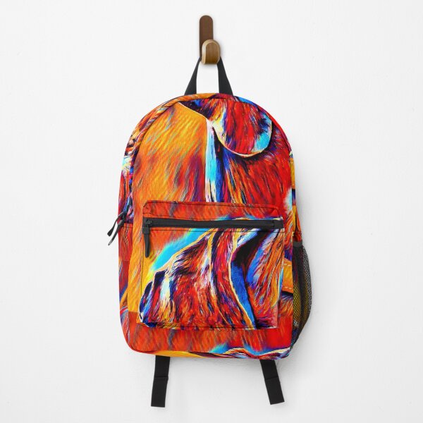 Item preview, Great Dane portrait - colorful dark orange, red and cyan designed and sold by NickoPrints.