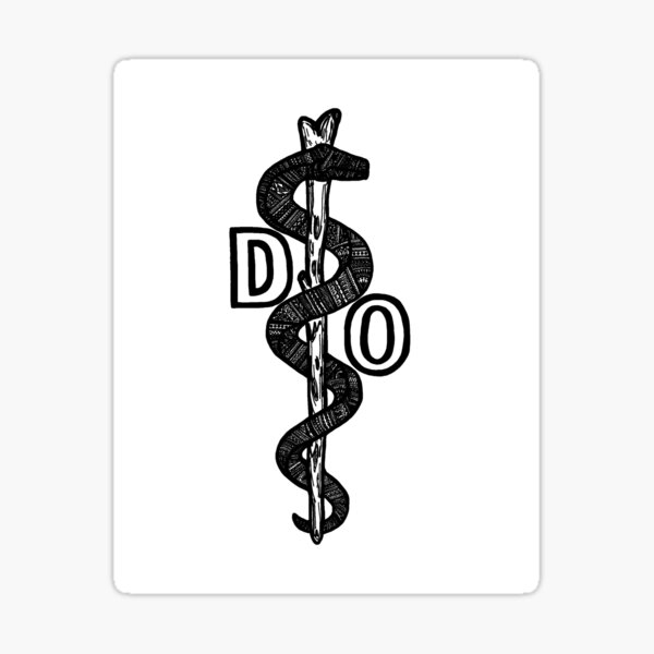 Detailed DO (Doctor of Osteopathic Medicine Asclepius) Sticker