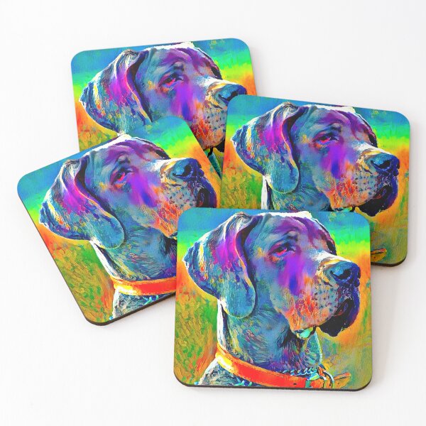 Item preview, Colorful Great Dane portrait - digital painting designed and sold by NickoPrints.