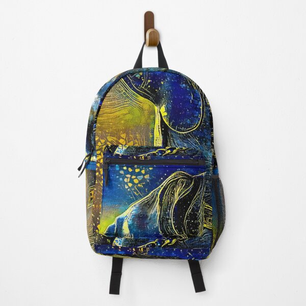 Item preview, Great Dane portrait - starry blue with yellow colorful painting designed and sold by NickoPrints.