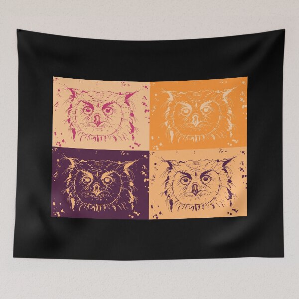 Item preview, Uhu, owl as a Warhol effect designed and sold by Kreativa1.