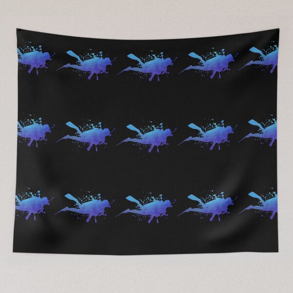Item preview, Scuba Diver Snorkeling Diving Lover Vintage Blue Watercolor designed and sold by RomanStowell.