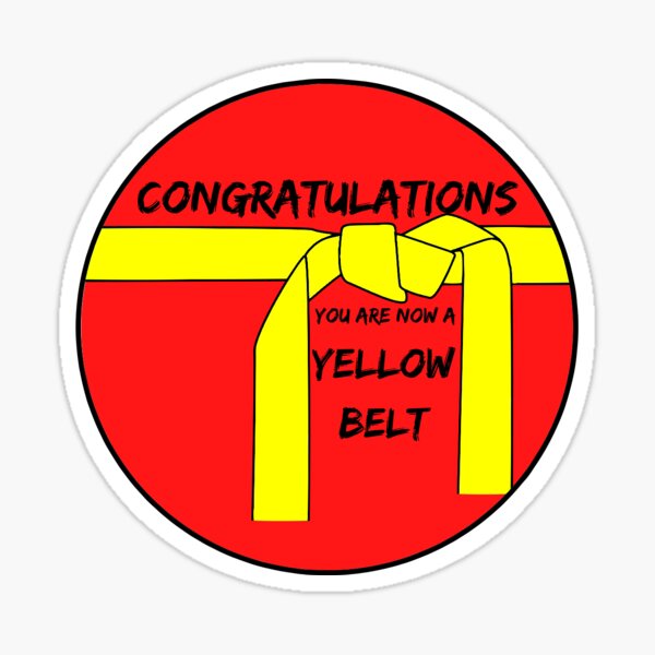 "Yellow Belt Congratulations Sticker - for Martial Arts - Taekwondo