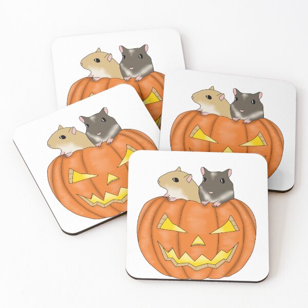Item preview, Two cute gerbils in a pumpkin  designed and sold by Becky-Marie.