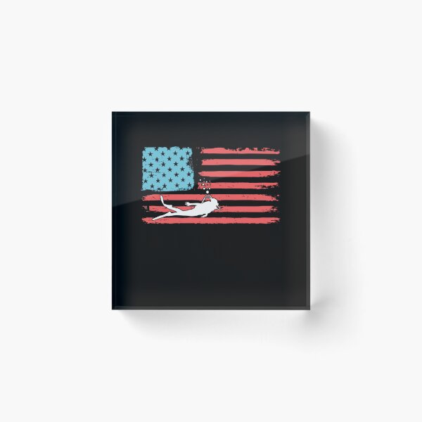 Item preview, Scuba Diver Usa American Flag Snorkeling Bubbles designed and sold by RomanStowell.