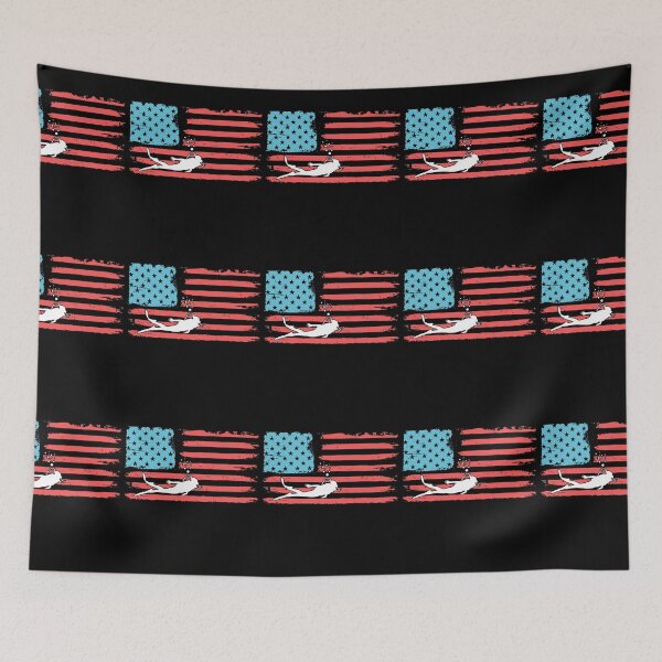 Item preview, Scuba Diver Usa American Flag Snorkeling Bubbles designed and sold by RomanStowell.