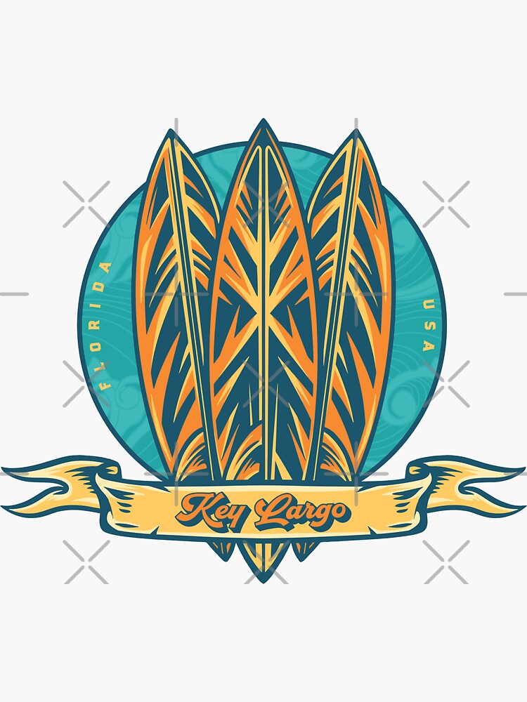 "Key Largo Surf Banner" Sticker for Sale by LanikaiBeach Redbubble