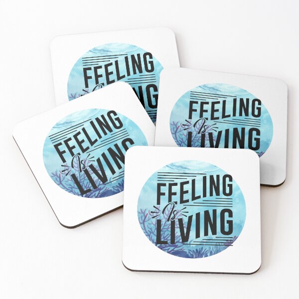 Item preview, Feeling is Living- Positive Quote - Ocean Round Design  Motivation - Evolve - Empower - Yoga designed and sold by Mechanical-Artt.