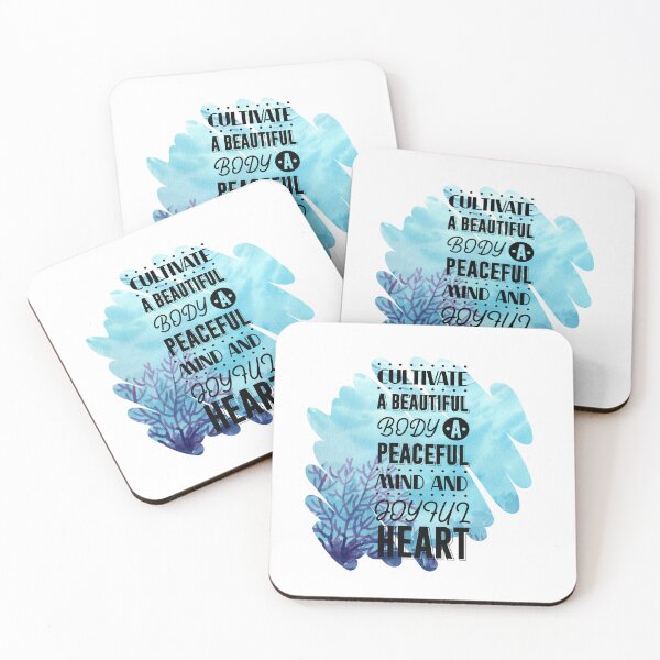 Item preview, Cultivate a Beautiful Body, a Peaceful Mind, and a Joyful Heart - Positive Quote - Ocean Round Design  Motivation - Evolve - Empower - Yoga designed and sold by Mechanical-Artt.