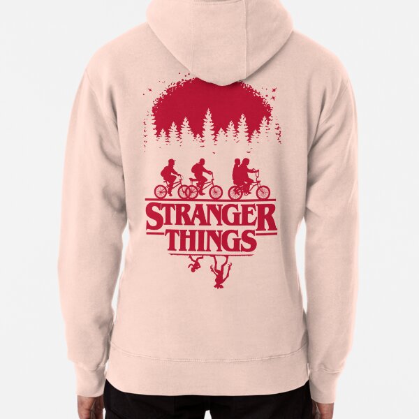 Pink stranger things online hoodie