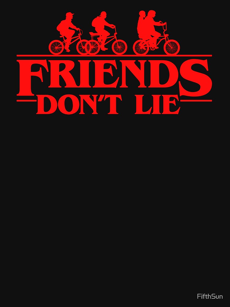 Stranger Things Group Shot Red Friends Don't Lie | Pullover Hoodie