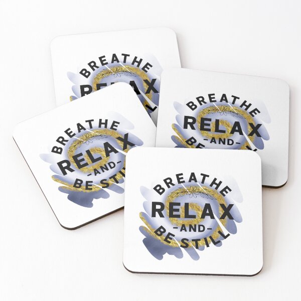 Item preview, Breathe, Relax, and Be Still - Positive Quote - Sky with stars Brushstroke Frame Design  Motivation - Evolve - Empower - Yoga designed and sold by Mechanical-Artt.