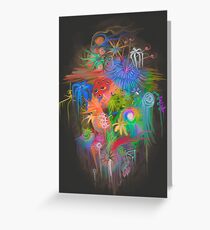 Space Flowers Greeting Card