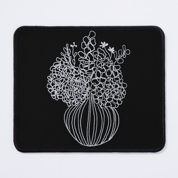 Item preview, Contemporary black and white art flower vase line drawing designed and sold by LynseysArtShop.